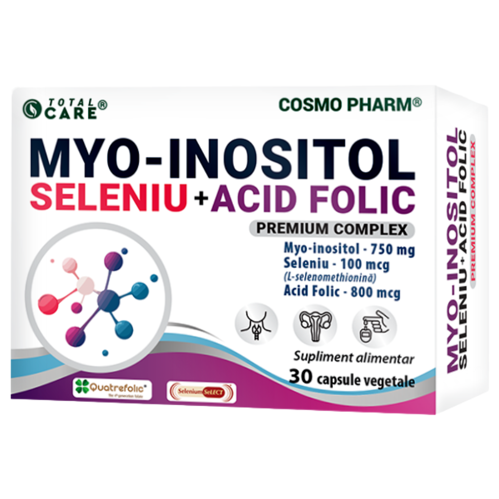 Myo-inositol + Seleniu + Acid folic Premium Complex, 30 capsule vegetale, Cosmo Pharm
