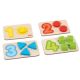 Set de 4 puzzle cu piese mari Invat Numerele, 2 ani+, Goki 727379