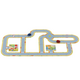 Circuit de podea cu 2 masinute Die Cast incluse, 3 ani+, Goki 727400