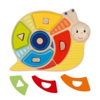Joc educativ de sortare forme si culori Melcul Istet, 2 ani+, 16 piese, Goki