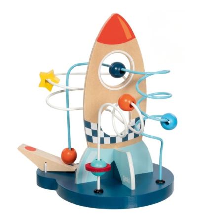 Jucarie de motricitate pentru bebelusi Racheta Orbit 21 cu catapulta, 1 an+, Goki