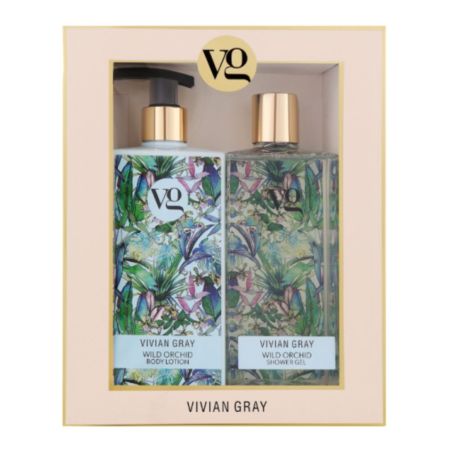 Set gel de dus si lotiune de corp Wild Orchid, 2 x 350 m, Vivian Gray