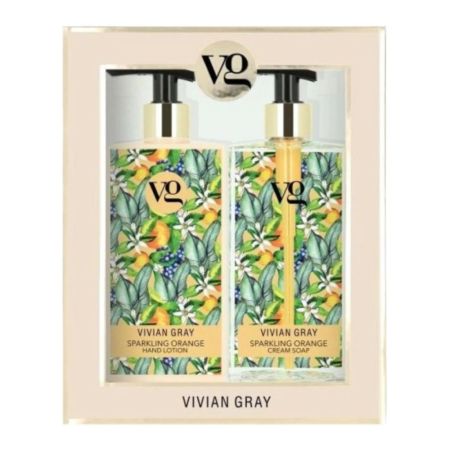Set sapun lichid si crema de maini Sparkling Orange, 2 x 350 ml, Vivian Gray