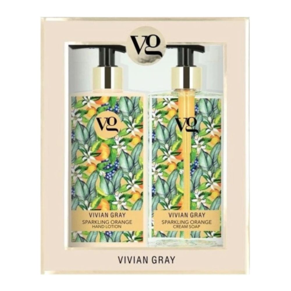 Set sapun lichid si crema de maini Sparkling Orange, 2 x 350 ml, Vivian Gray