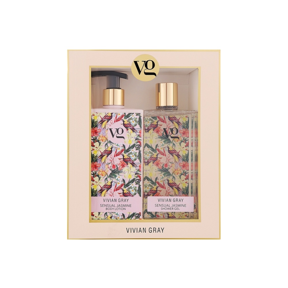 Set gel de dus si lotiune de corp Sensual Jasmine, 2 x 350 ml, Vivian Gray
