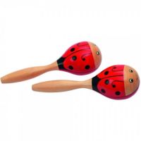 Instrument muzical Maracas dublu, Buburuza, 3 ani+, Goki