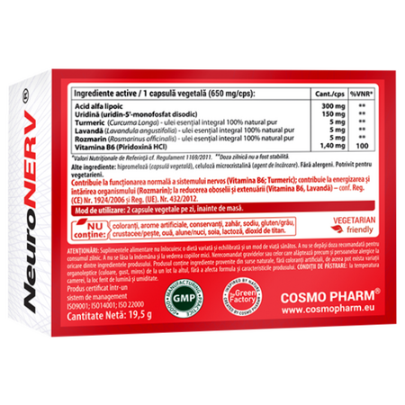 Neuronerv, 30 capsule vegetale, Cosmo Pharm 727717