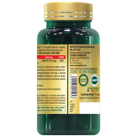 Vitamina D3, 5000 UI, 60 capsule moi, Cosmo Pharm 727725