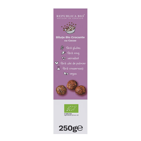 Bilute Bio crocante de ciocolata, 250 g, Republica Bio 740923