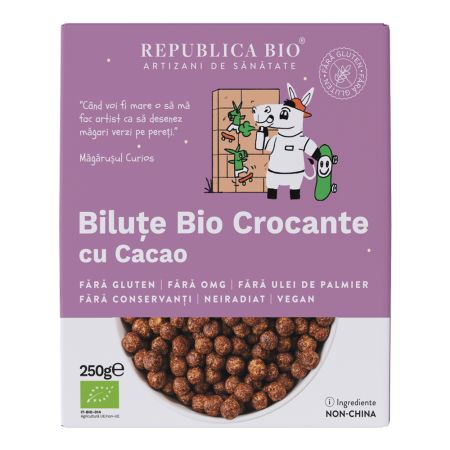 Bilute Bio crocante de ciocolata, 250 g, Republica Bio