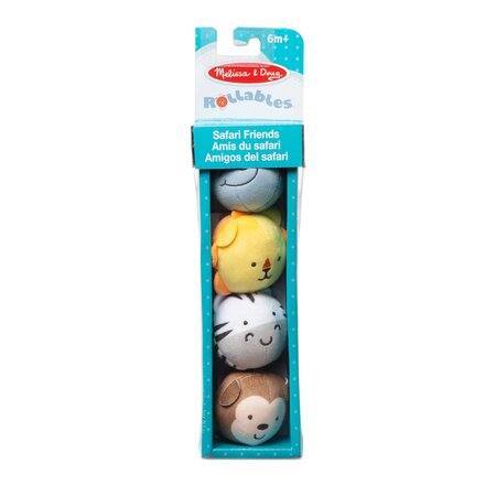Set de jucarii pentru bebelusi, Animale Safari, 6 luni+, 4 bucati, Melissa & Doug 727815