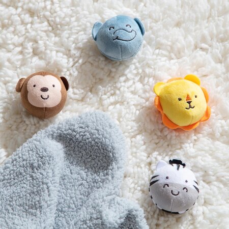 Set de jucarii pentru bebelusi, Animale Safari, 6 luni+, 4 bucati, Melissa & Doug 727813