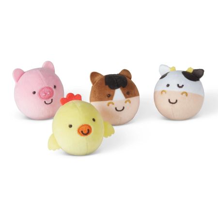 Set de jucarii pentru bebelusi, 6 luni+, Animale de la Ferma, 4 bucati, Melissa & Doug