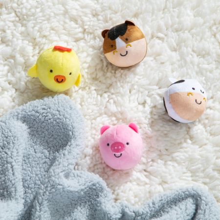 Set de jucarii pentru bebelusi, Animale de la Ferma, 6 luni+, 4 bucati, Melissa & Doug 727825