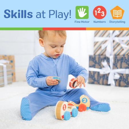 Set de masinute din lemn Go Tots, 1 an+, 2 bucati, Melissa & Doug 727831
