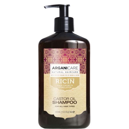 Sampon pentru stimularea cresterii parului cu ulei de ricin, 400 ml, Arganicare