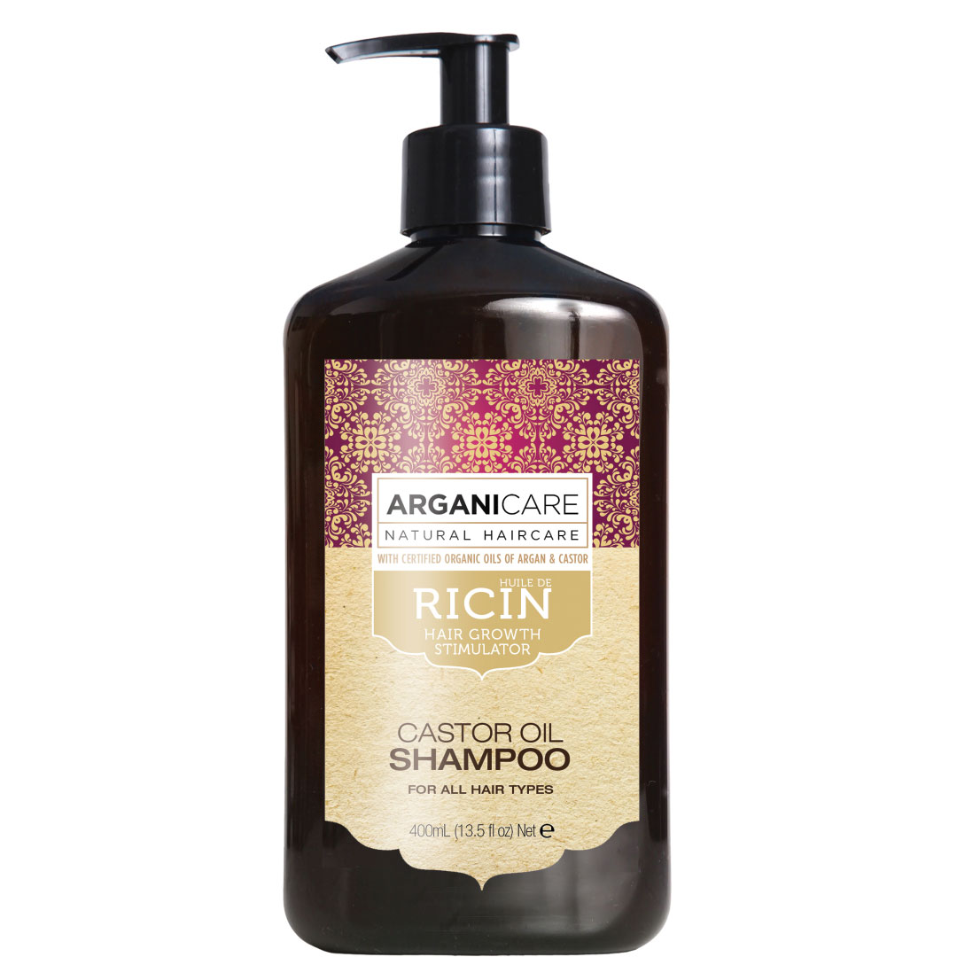 Sampon pentru stimularea cresterii parului cu ulei de ricin, 400 ml, Arganicare