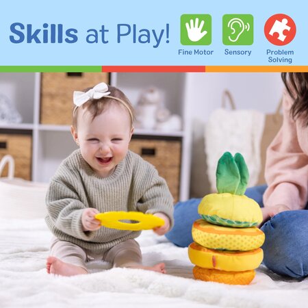 Jucarie de stivuit pentru bebelusi, Ananas, 6 luni+, Melissa & Doug 727851