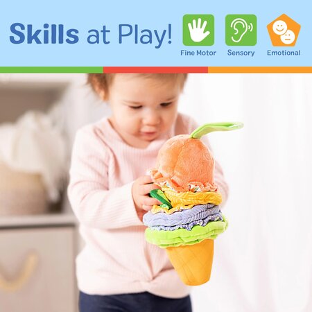 Jucarie de calatorie pentru bebelusi, Inghetata la cornet, 0 luni+, Melissa & Doug 727908
