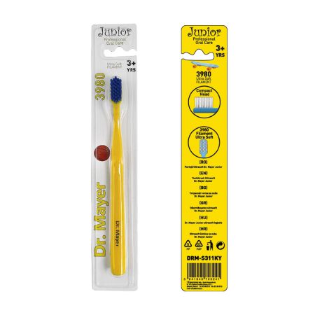 Periuta de dinti pentru copii Ultrasoft 3980, Galbena, 1 buc, Dr. Mayer 727916