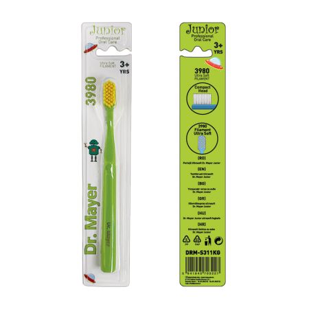 Periuta de dinti pentru copii, Verde, Ultrasoft 3980, 1 buc, Dr. Mayer