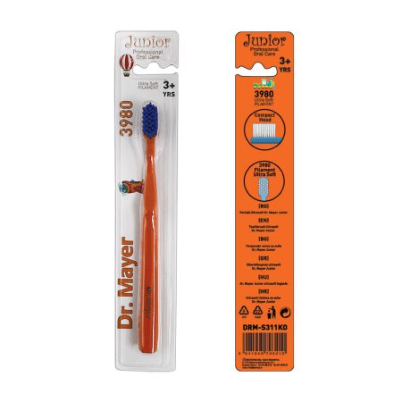 Periuta de dinti pentru copii, Portocalie, Ultrasoft 3980, 1 buc, Dr. Mayer