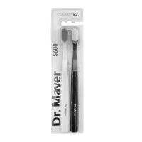 Set periuta de dinti clasica Ultrasoft 5680, Alb/Negru, 2 buc, Dr. Mayer