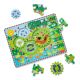 Puzzle din lemn cu rotite dintate pentru invatarea numararii prin joaca, Animale vesele, 3 ani+, 24 piese, Melissa & Doug 727962