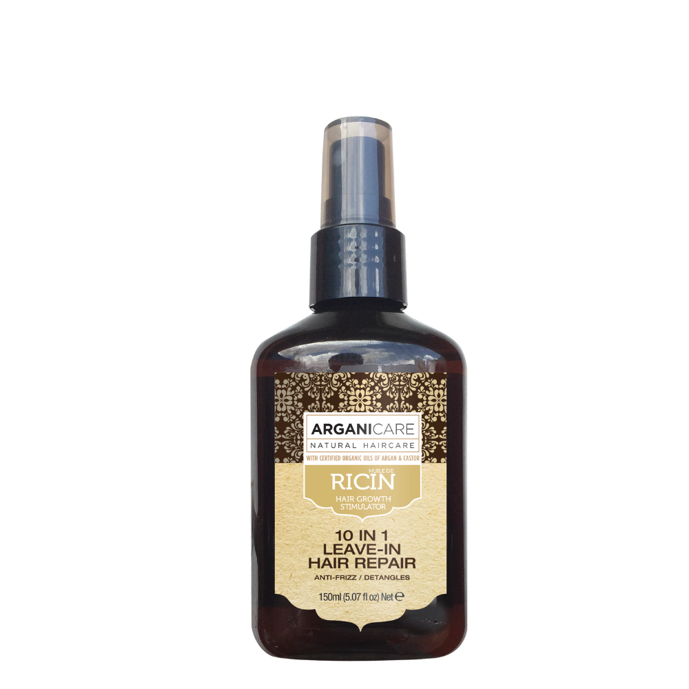 Spray reparator cu ulei de ricin 10 in 1, fara clatire, 150 ml, Arganicare