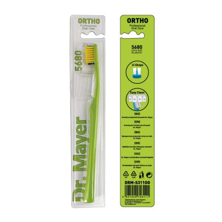 Periuta de dinti ortodentica Ultrasoft 5680, Verde, 1 buc, Dr. Mayer 727997
