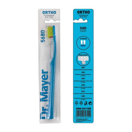 Periuta de dinti ortodentica Ultrasoft 5680, Albastru, 1 buc, Dr. Mayer 728001