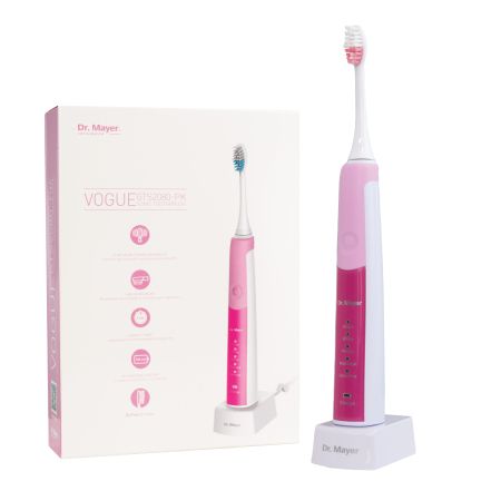 Periuta de dinti electrica sonica, Alb/Roz, Dr. Mayer