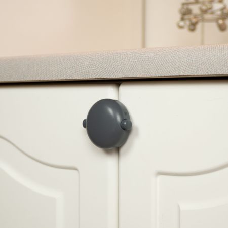 Incuietoare adeziva pentru dulap cu usa dubla Dark Grey, 1 bucata, Safe and Care 728032