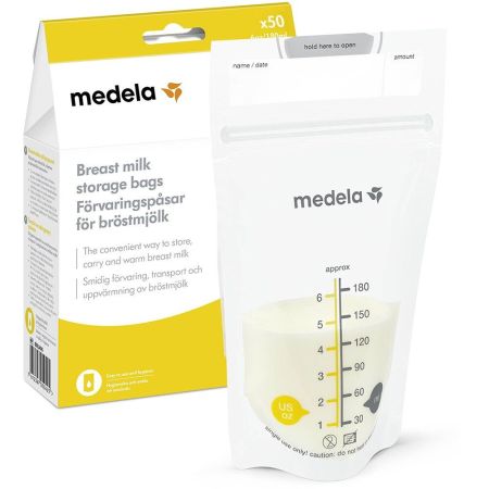 Pungi pentru depozitarea laptelui matern, 50 x 180 ml, Medela