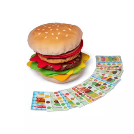 Joc educativ de stivuire si potrivire Burgerul Gigant, 4 ani+, 21 piese, Melissa & Doug