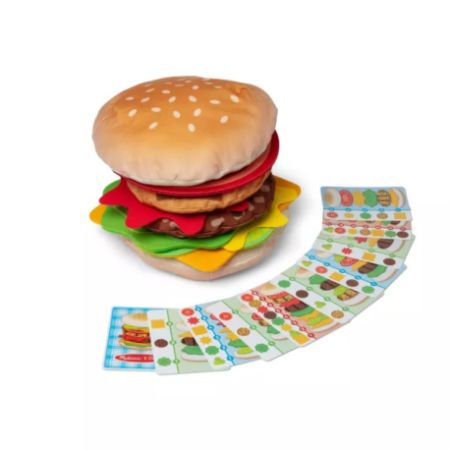 Joc educativ de stivuire si potrivire Burgerul Gigant, 4 ani+, Melissa & Doug