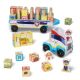Camion cu remorca, 28 cuburi din lemn cu litere si 3 figurine Paw Patrol Patrula Catelusilor, 3 ani+, Melissa & Doug 728169