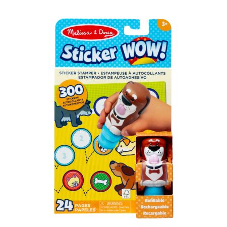 Caiet de activitati cu stampila pentru autocolante Sticker WOW!, 3 ani+, Catel, Melissa & Doug