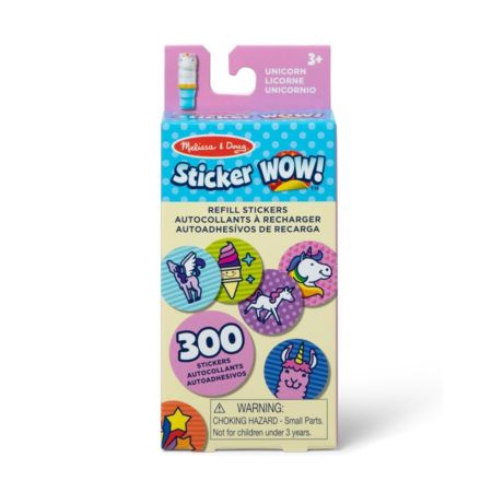 Rezerva autocolante Sticker WOW!, 3 ani+, Unicorn, 300 bucati, Melissa & Doug