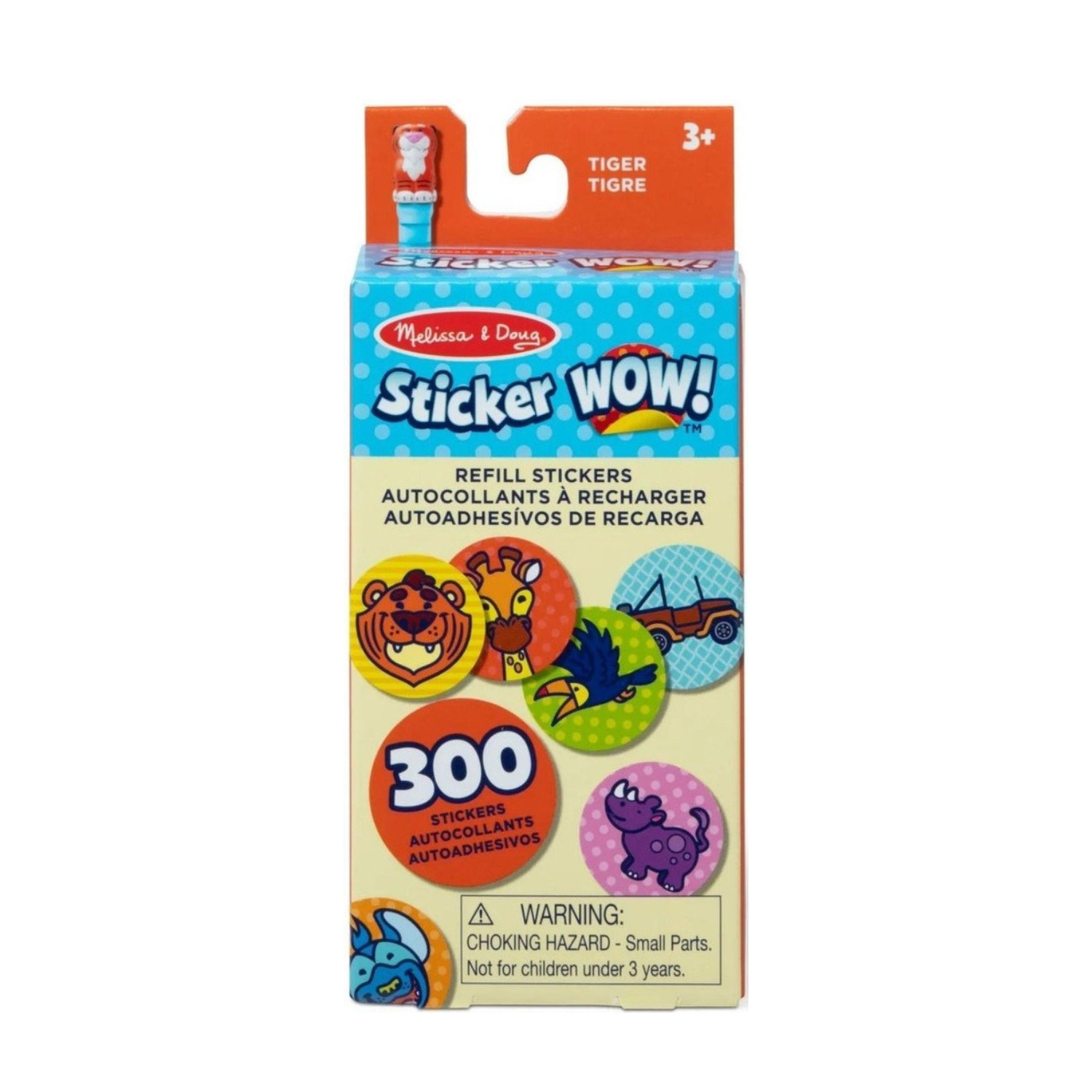 Rezerva autocolante Sticker WOW!, Tigrisor, 3 ani+, 300 bucati, Melissa & Doug