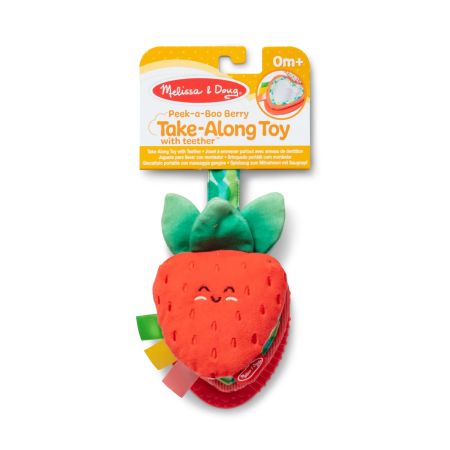 Jucarie multisenzoriala pentru bebelusi, 18 cm, Capsunica, 0 luni+, 1 bucata, Melissa & Doug 728237