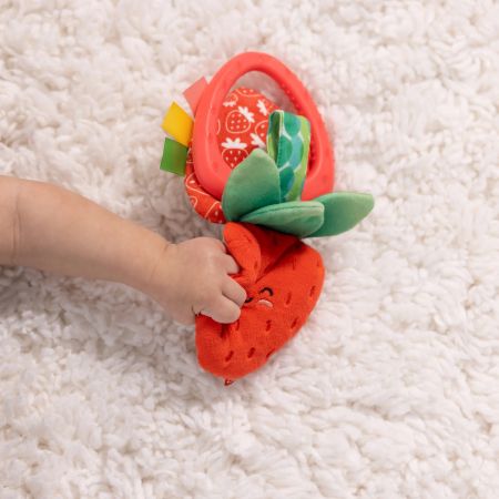 Jucarie multisenzoriala pentru bebelusi, 18 cm, Capsunica, 0 luni+, 1 bucata, Melissa & Doug 728238