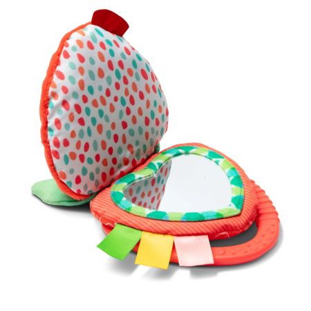 Jucarie multisenzoriala pentru bebelusi, 18 cm, Capsunica, 0 luni+, 1 bucata, Melissa & Doug 728241