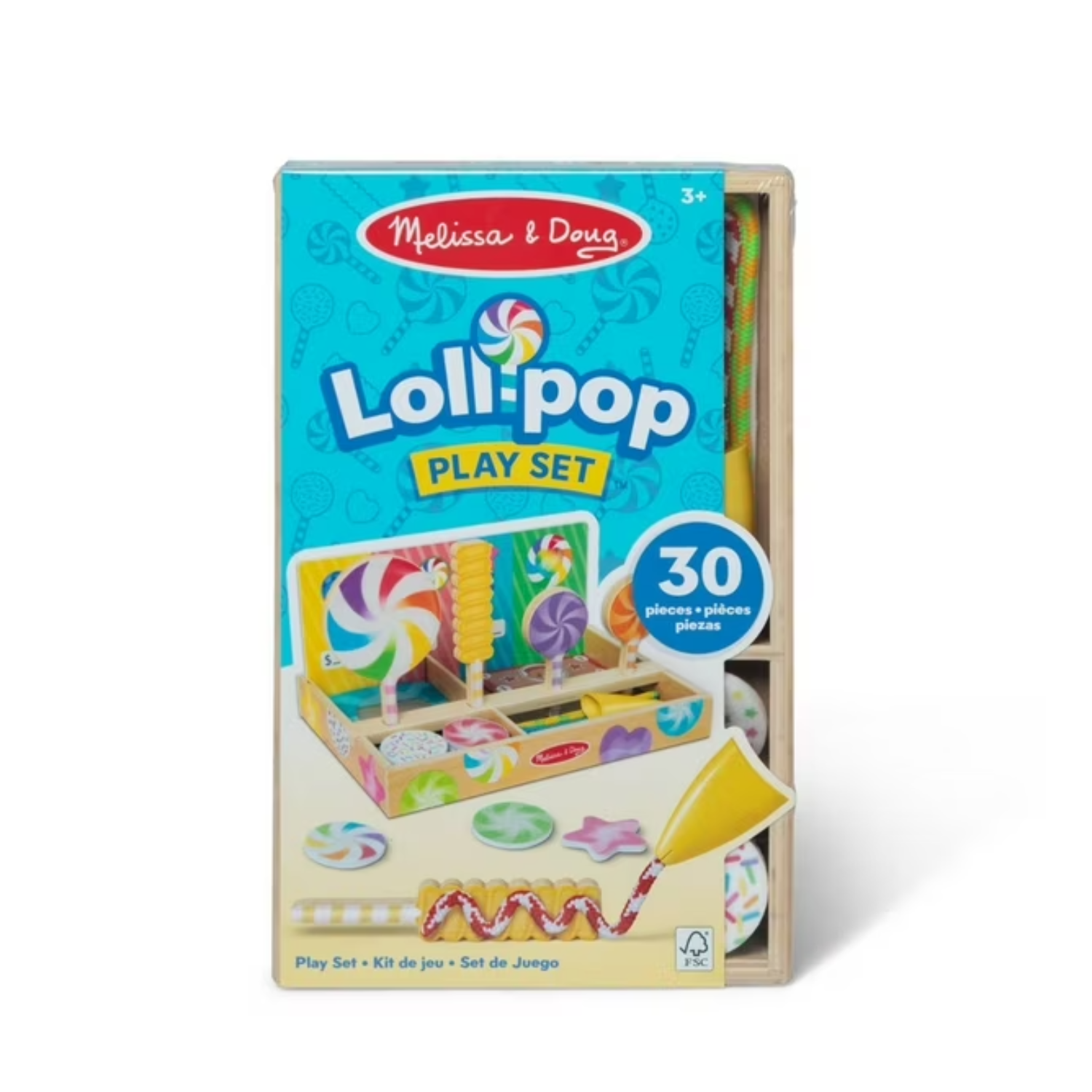 Joc din lemn pentru dezvoltarea indemanarii Acadele Multicolore, 3 ani+, 30 piese, Melissa & Doug