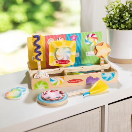Joc din lemn pentru dezvoltarea indemanarii Acadele Multicolore, 3 ani+, 30 piese, Melissa & Doug 728265