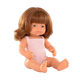 Papusa Fetita roscata in salopeta roz, 38 cm, Miniland 728322