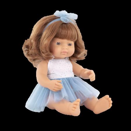 Papusa Fetita Caucazian roscata in rochita My Friends and Me, 38 cm, 10 luni+, Miniland