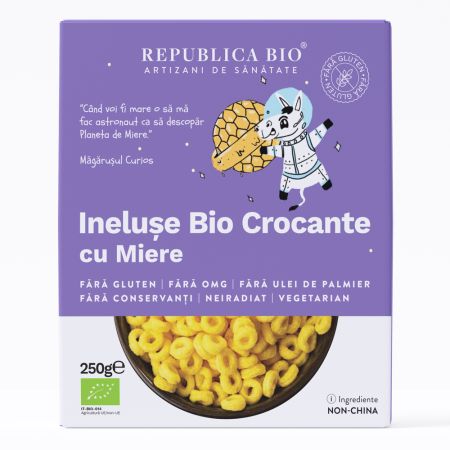 Ineluse Bio crocante cu miere, 250 g, Republica Bio