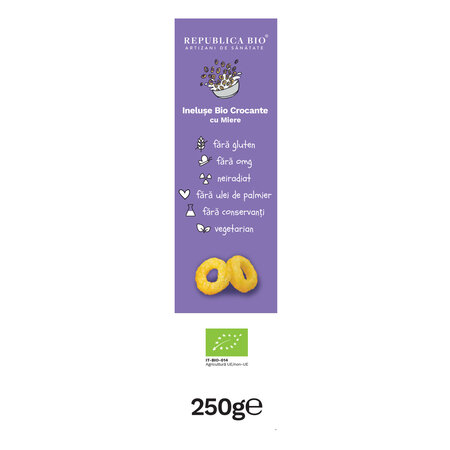 Ineluse Bio crocante cu miere, 250 g, Republica Bio 745017