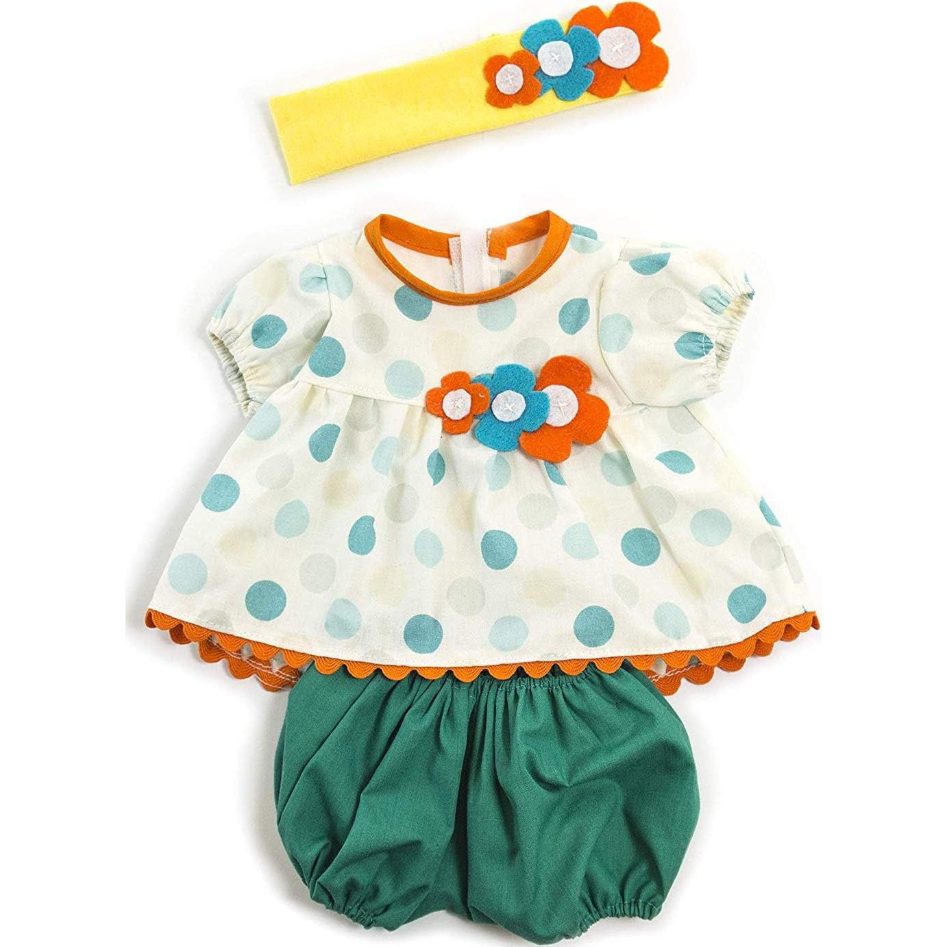 Set haine de vara pentru papusa fetita de 38 cm Dots, Miniland